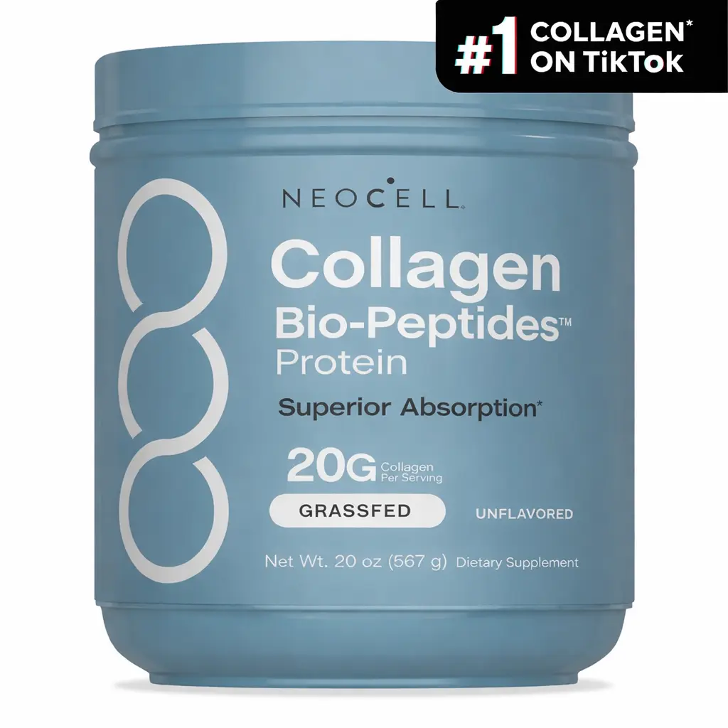 Neocell Collagen Bio-Peptides Powder - 20 oz of Grass-Fed Protein Enriched with 18 Essential Amino Acids for Radiant Beauty